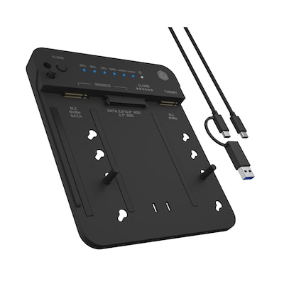 ICY BOX Dockingstation & Klonstation für M.2 NVMe SSD und 2,5"/3,5" SATA SSD/HDD