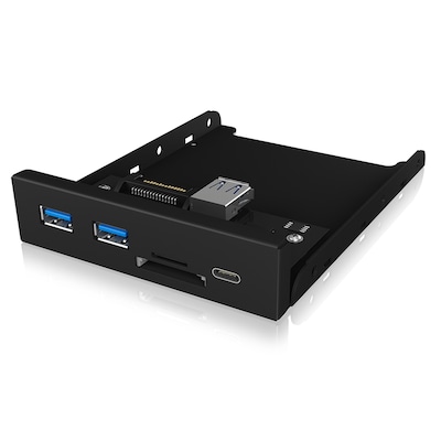 Thumbnail - ICY BOX IB-HUB1417-i3 Frontpanel mit USB 3.0 Type-C und Type-A Hub mit Kartenleser