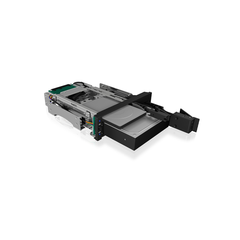 ICY BOX IB-173SSK 2-fach Wechselrahmen für 1x 2,5" und 1x 3,5" SATA/SAS Festplatten Gehäuse Produkt Bild 3