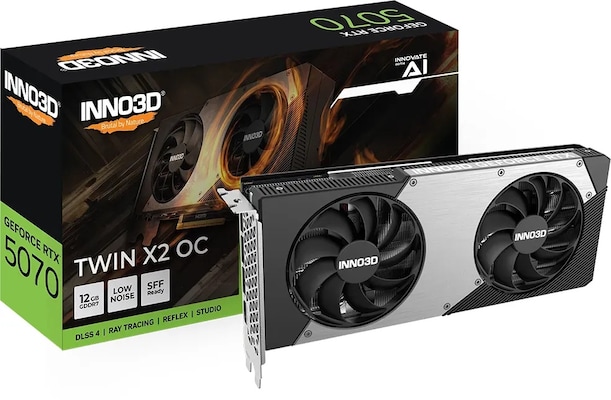 INNO3D GeForce RTX 5070 TWIN X2 OC - 12GB GDDR7, HDMI, 3x DP