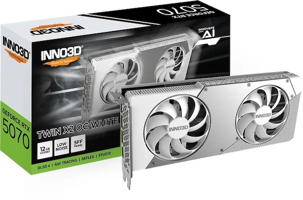 INNO3D GeForce RTX 5070 TWIN X2 OC WHITE - 12GB GDDR7, HDMI, 3x DP