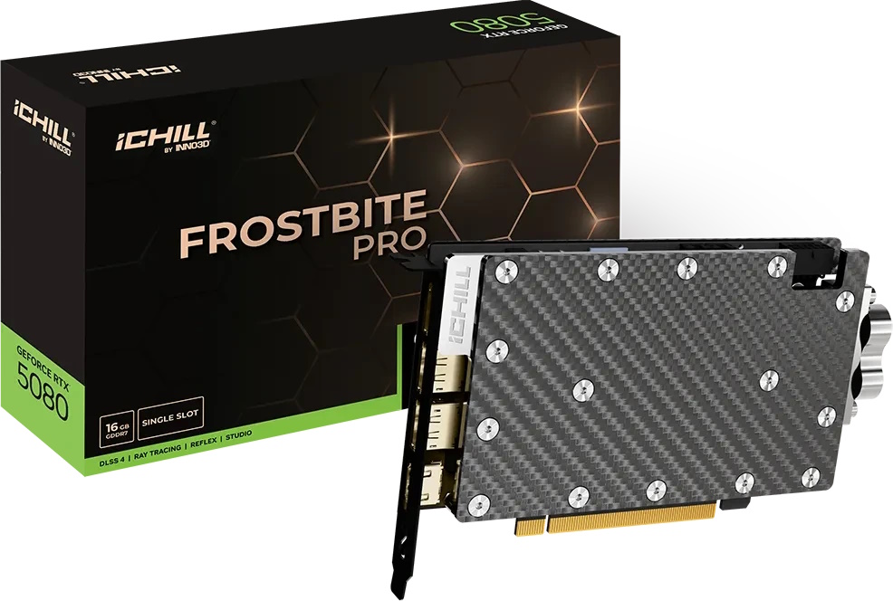INNO3D GeForce RTX 5080 iCHILL Frostbite PRO - 16GB GDDR7, HDMI, 3x DP