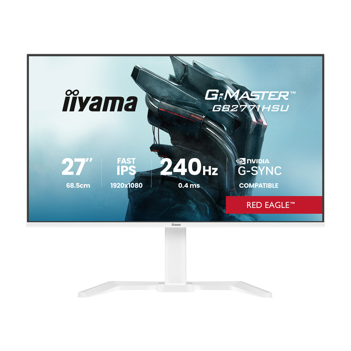 Iiyama GB2771HSU-W1 Gaming Monitor 27? Full-HD IPS, 240 Hz, 0.4 ms MPRT, USB-Hub, G-Sync kompatibel