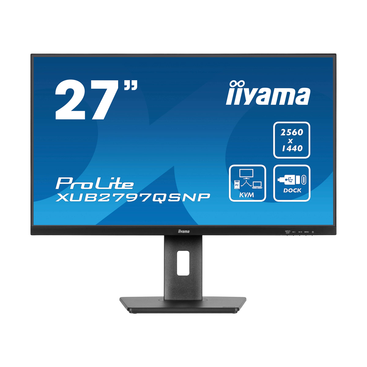 Iiyama ProLite XUB2797QSNP-B1 27" QHD IPS, 100Hz, HDMI, DisplayPort, USB-C PD 96W, USB-Hub