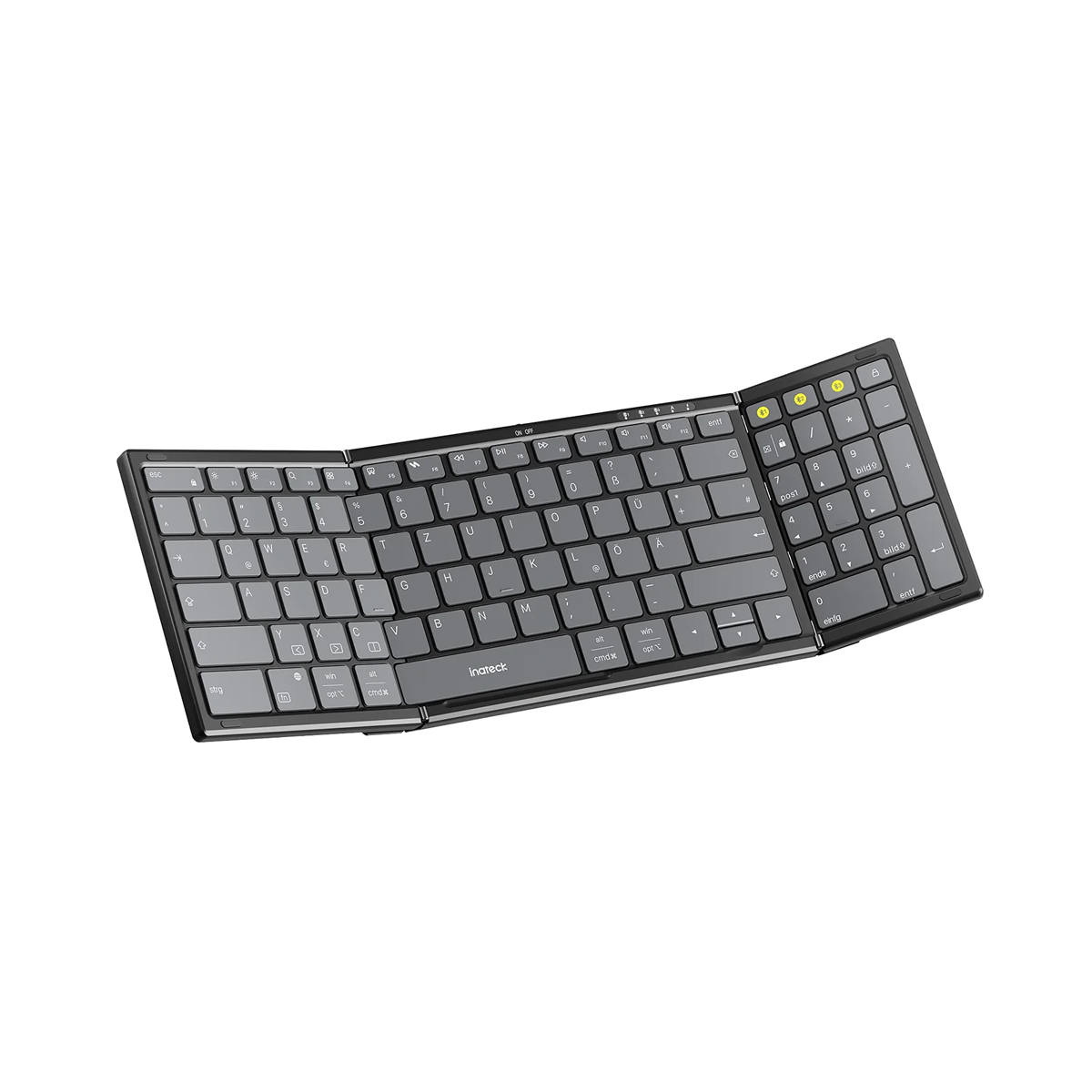 Inateck Faltbare kabellose tragbare Tastatur mit Bluetooth 5.3, kompatibel mit Tablets, Handys, Laptops, PCs