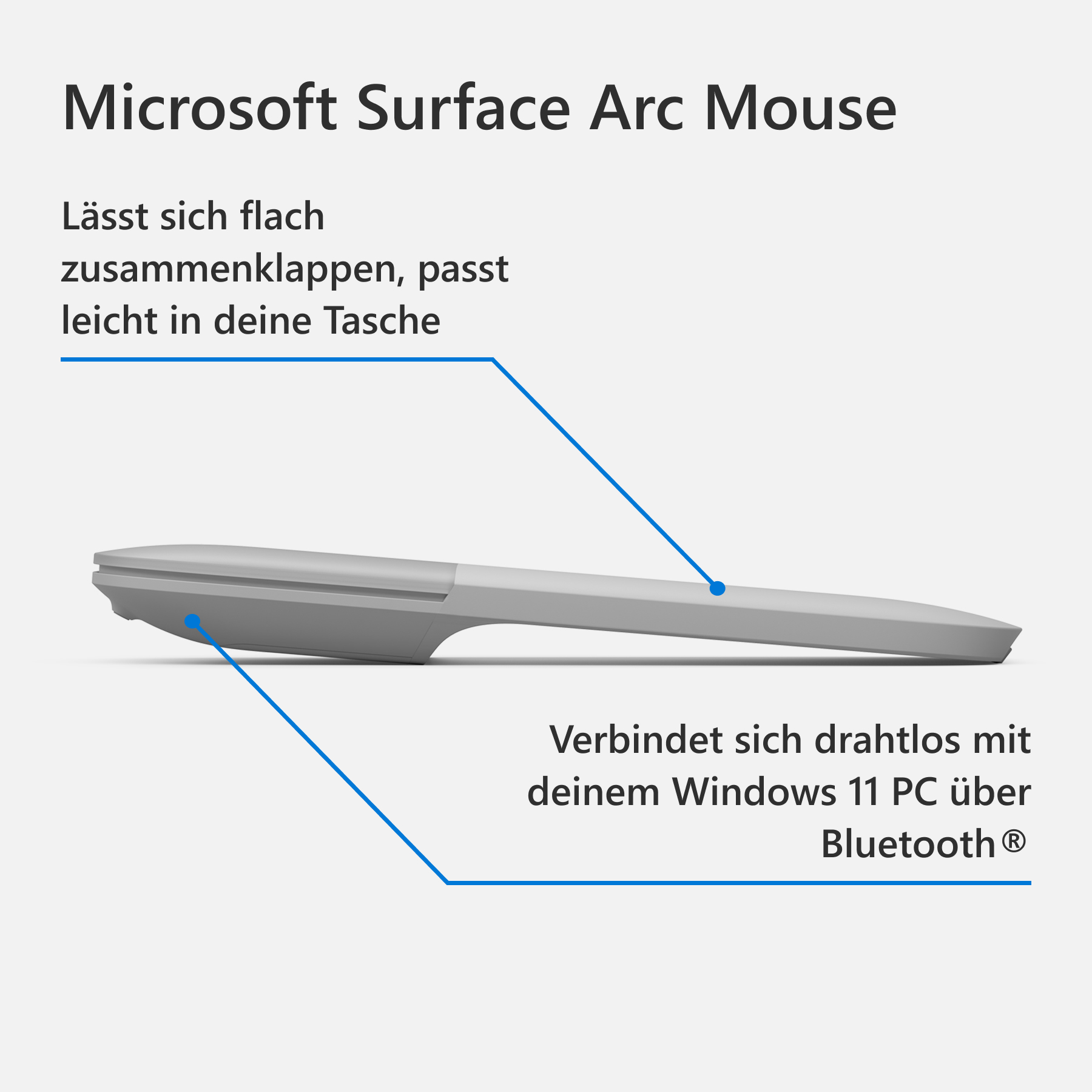 Microsoft Surface Arc Mouse in Platin Grau - Mäuse online kaufen | NBB