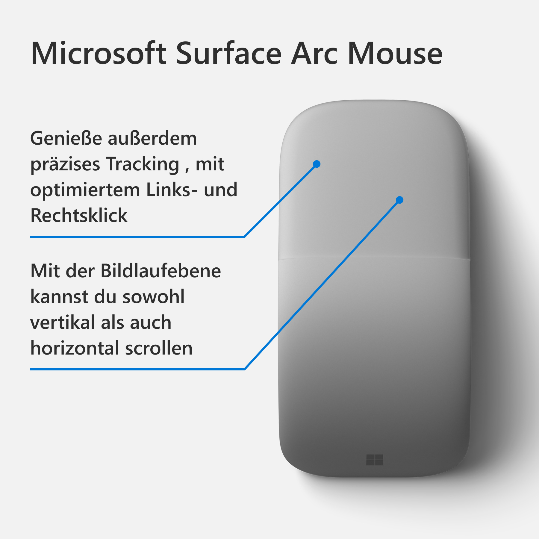 Microsoft Surface Arc Mouse in Platin Grau - Mäuse online kaufen | NBB