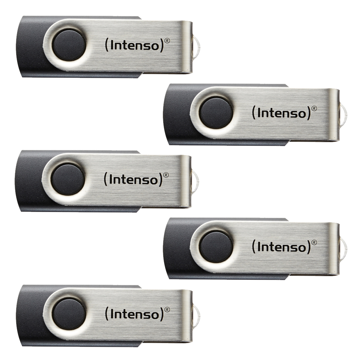 5er Pack Intenso Basic Line Typ-A 8GB USB-Stick Swivel, mit Öse, bis zu 28 MB/s, USB 2.0