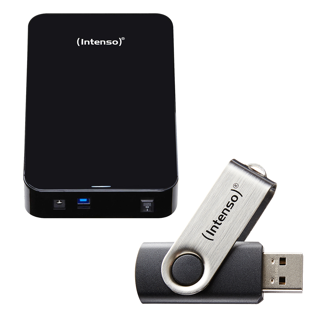 Intenso Memory Center 4TB inkl. Intenso Basic Line 8GB Bundle mit Externer Festplatte und USB-Stick