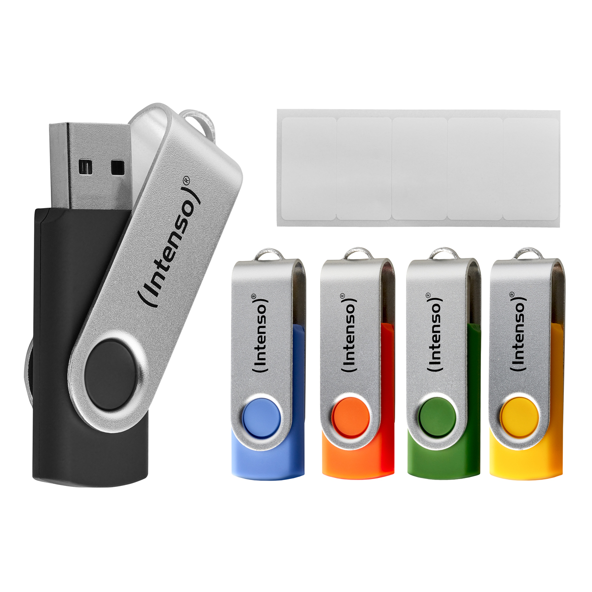 Intenso Office Line Typ-A 16GB USB-Stick 5er Pack Swivel, bis zu 70 MB/s, USB 3.2 Gen 1x1 (5 Gbit/s)