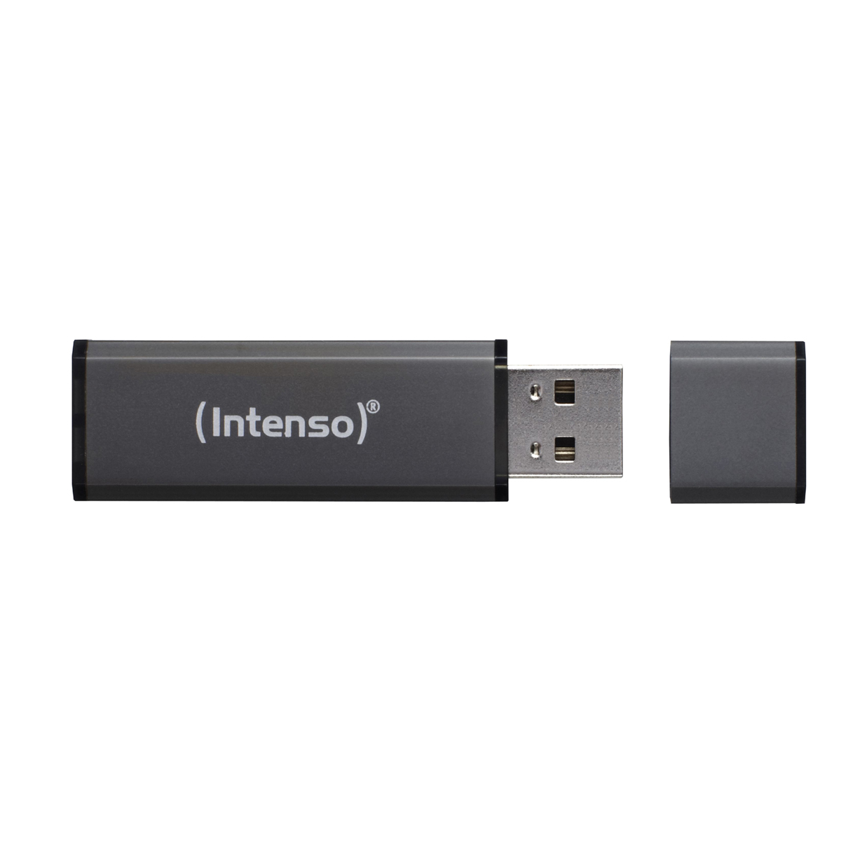 Intenso Alu Line Typ-A 16GB USB-Stick Anthrazit Mit Schutzkappe, bis zu 28 MB/s, USB 2.0