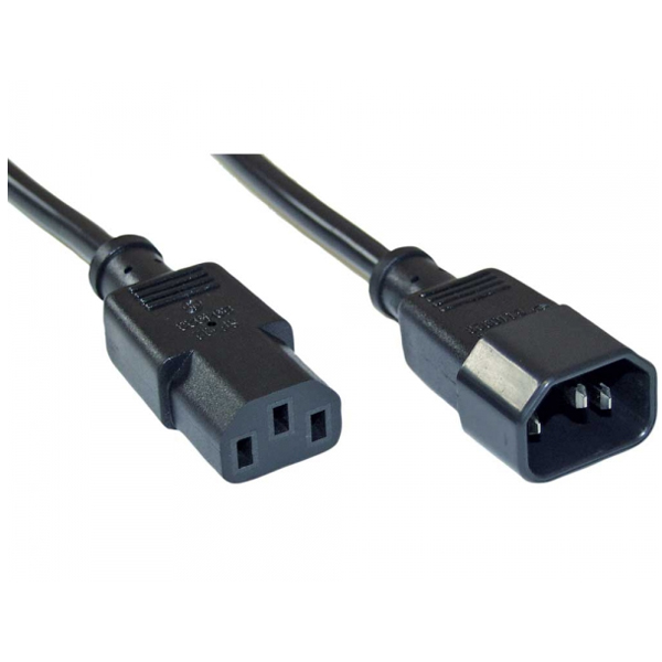 InLine 3m Kaltgeräteverlängerung, Schwarz [C13-Stecker -> C14-Buchse]