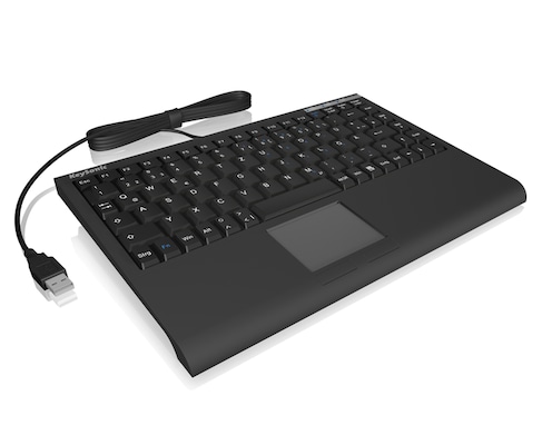 KeySonic ACK-540U+ (DE) Mini-Tastatur, SoftSkin black, Smart-Touchpad, USB, schwarz
