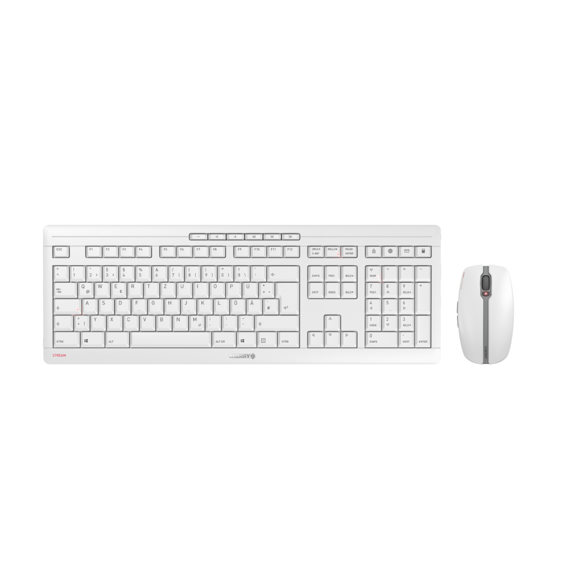 Thumbnail - CHERRY STREAM DESKTOP Set, Maus und Tastatur kabellos, Weiß-grau