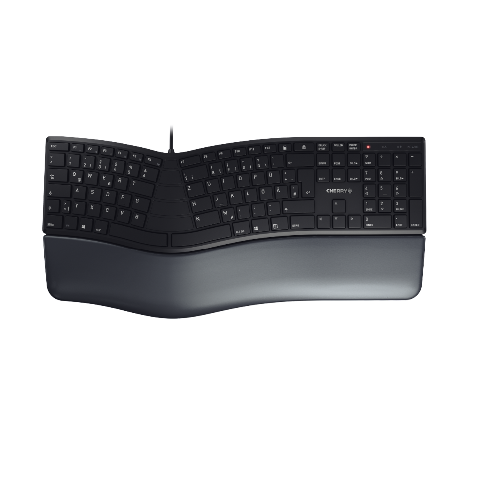 CHERRY KC 4500 ERGO kabelgebundene ergonomische Tastatur mit Handballenauflage