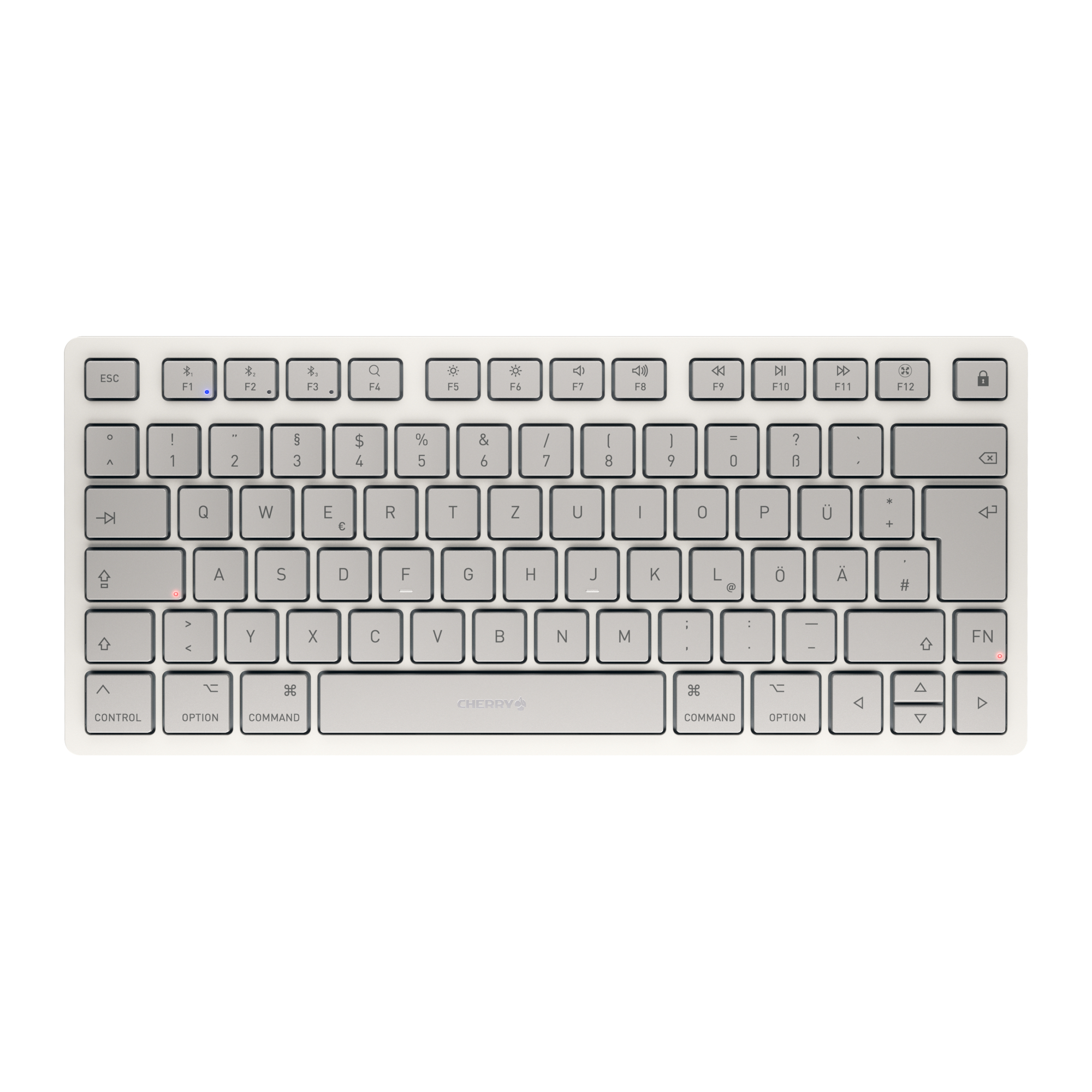 CHERRY KW 7100 mini BT for Mac, Weiß Kabellose Bluetooth Kompakttastatur für Mac