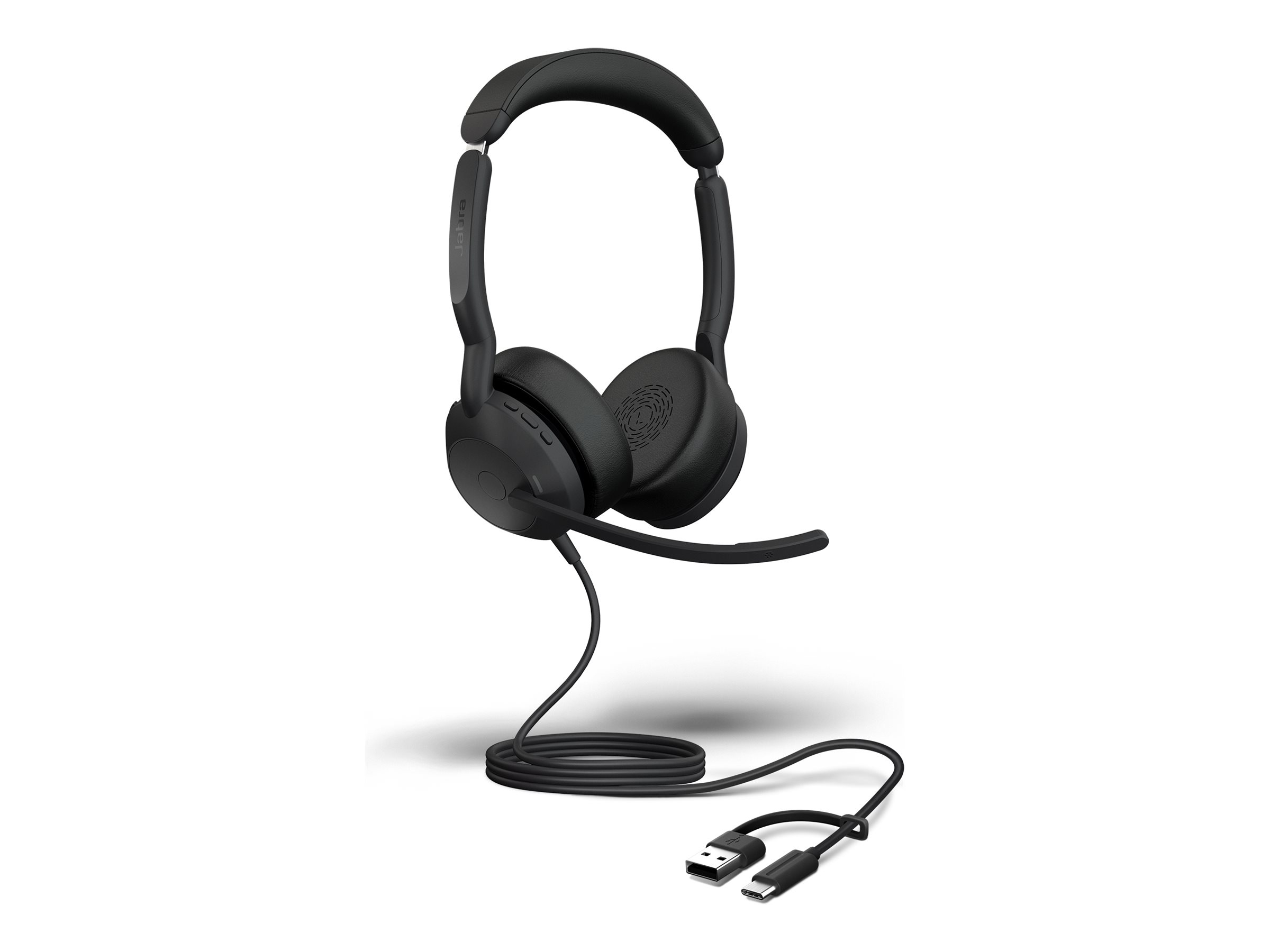 Jabra Evolve2 50 UC Stereo Headset, Kabelgebunden 4 Mikrofone, USB-C/A-Anschluss, UC-kompatibel, Aktive Geräuschunterdrü...