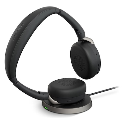 Jabra Evolve2 65 Flex, Ultrakompaktes Stereo Bluetooth Headset Aktive Geräuschunterdrückung (ANC), UC optimiert, incl. B...