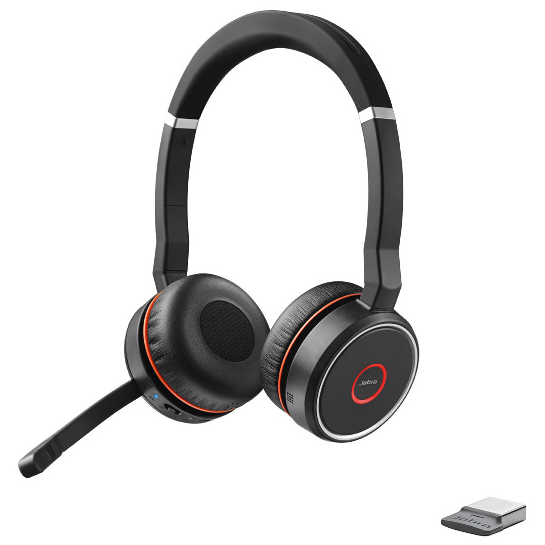 Jabra Evolve 75 SE Headset, Stereo, Kabellos, Bluetooth, ANC, inkl. Link 370, Optimiert für Skype for Business