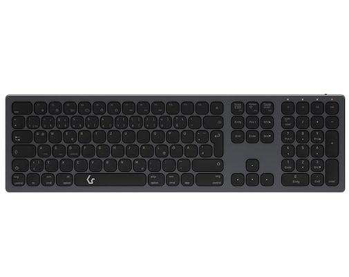 KeySonic KSK-8023BTRF (DE), Full-Size Aluminium Tastatur, Bluetooth® & RF, für Windows® und macOS®, anthrazit/schwarz