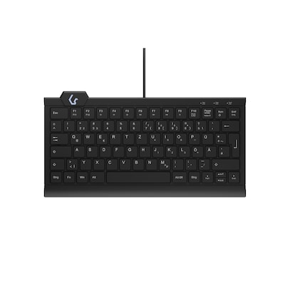 Keysonic KSK-5010ELC Mini Tastatur, Kabelgebunden Hintergrundbeleuchtung, integrierter Nummernblock, Combo, schwarz