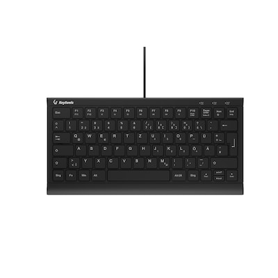 Keysonic KSK-5011ELC Super-Mini Tastatur, Kabelgebunden Hintergrundbeleuchtung, integrierter Nummernblock, Combo, USB-An...