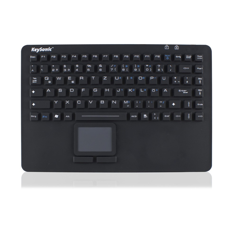 Thumbnail - Keysonic KSK-5230 IN Kompakttatstatur, Kabelgebunden Silikonummantelung, Integriertes Touchpad, 2 Maustasten, USB-Anschl...