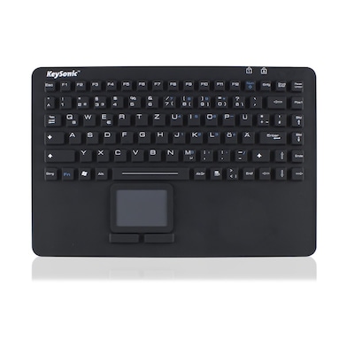 Thumbnail - Keysonic KSK-5230 IN Kompakttatstatur, Kabelgebunden Silikonummantelung, Integriertes Touchpad, 2 Maustasten, USB-Anschl...