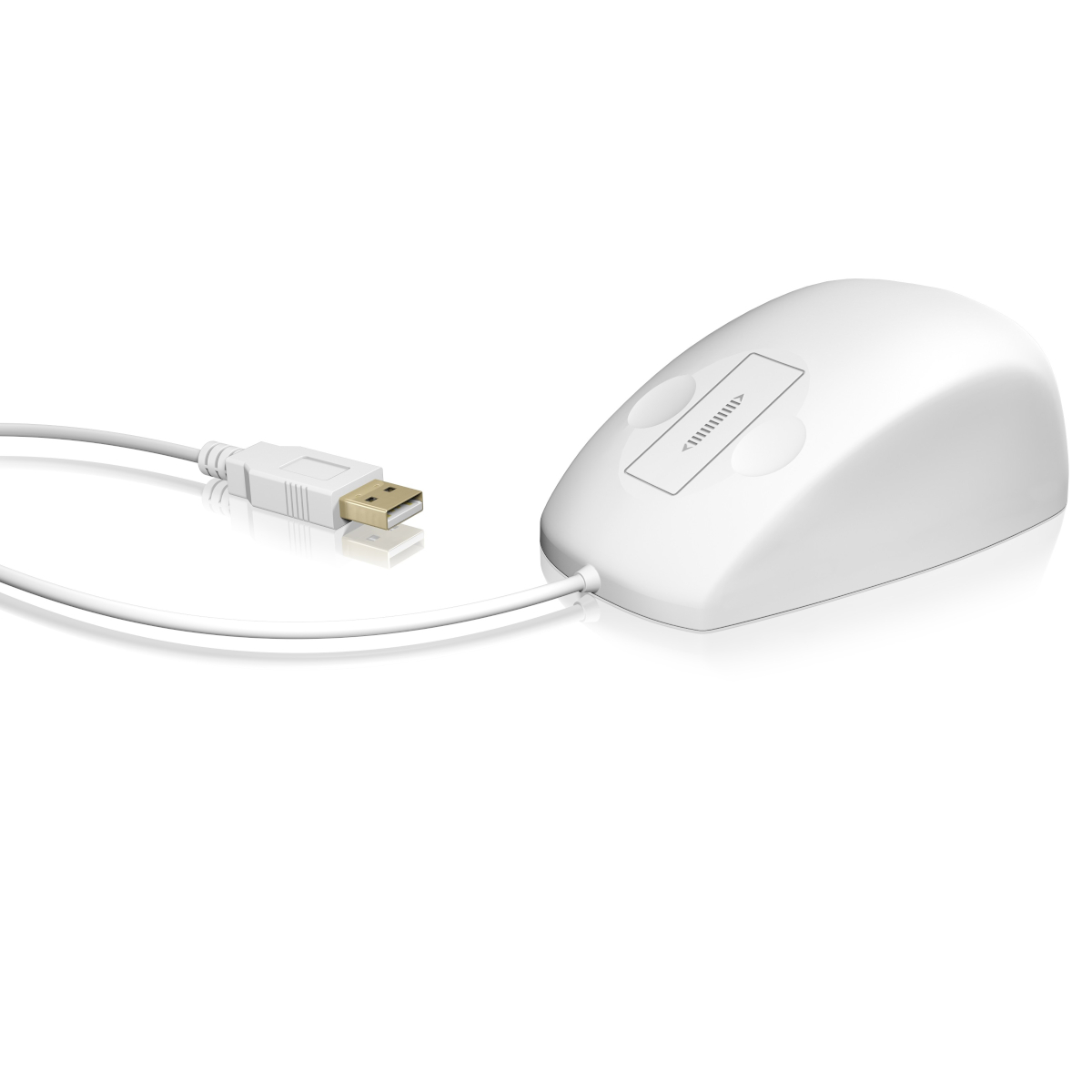 Keysonic KSM-5030M - Wasserdichte Maus, Kabelgebunden USB-Anschluss, Silikon, Wasserdicht IP68, Scrollen mit Touchsensor, weiß Mäuse Produkt Bild 3