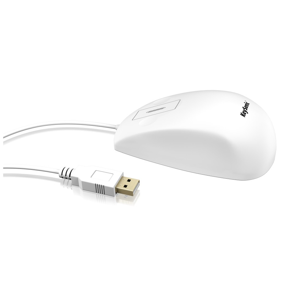 Keysonic KSM-5030M - Wasserdichte Maus, Kabelgebunden USB-Anschluss, Silikon, Wasserdicht IP68, Scrollen mit Touchsensor, weiß Mäuse Produkt Bild 2
