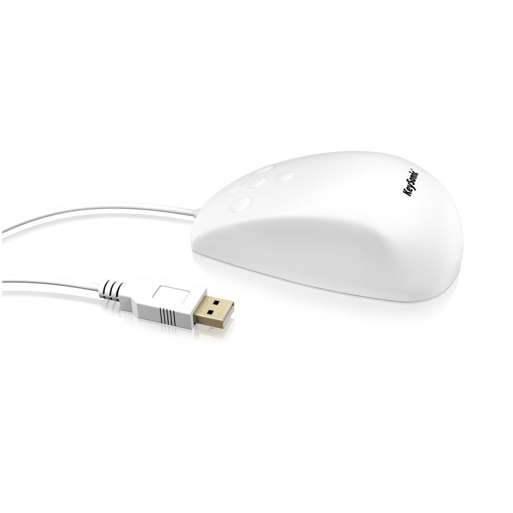 Thumbnail - Keysonic KSM-3020M Wasserdichte Maus, Kabelgebunden Silikon, USB-Anschluss, Wasserdicht IP68, weiß