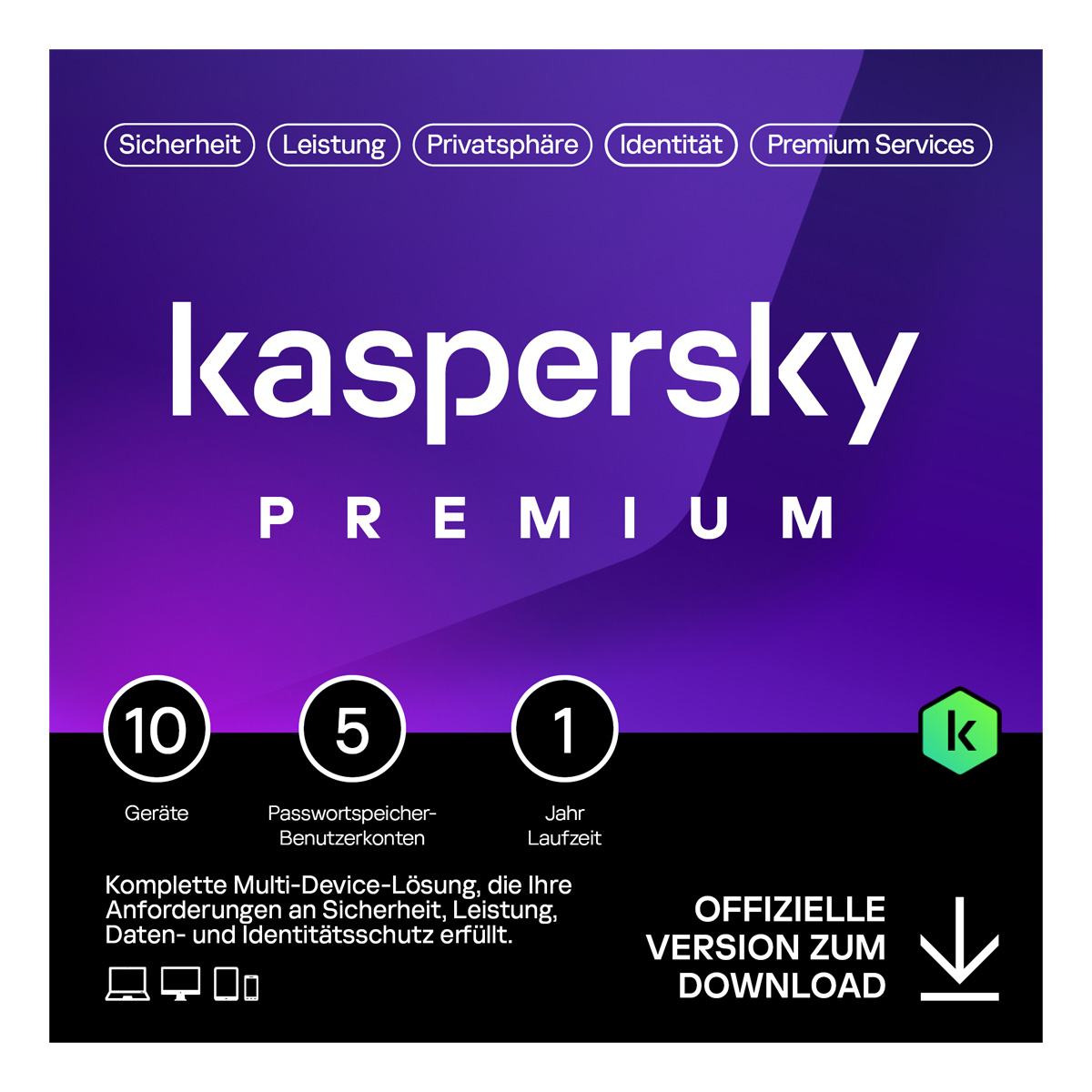 Kaspersky Premium Total Security [10 Geräte - 1 Jahr]