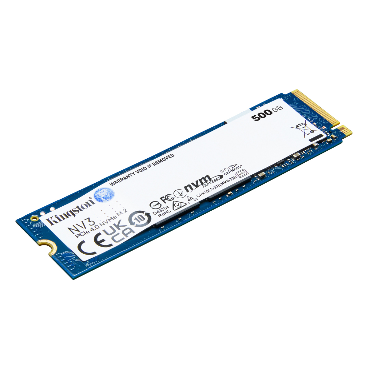 Kingston NV3 SSD 500GB M.2 2280 PCIe Gen4 NVMe B-Ware Internes Solid-State-Module Solid-State-Drive Produkt Bild 2