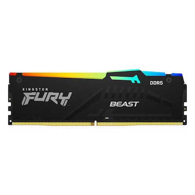 Kingston FURY Beast RGB Schwarz 32GB DDR5-6000 EXPO DIMM Arbeitsspeicher, CL36-38-38, 1.35V