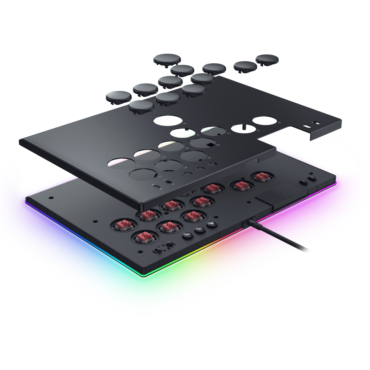 Razer Kitsune Chun-Li Edition – Optische Arcadecontroller Voor PS5 En Pc – Met 4 Beweegknoppen En Lage Lineaire Switches – Draagbaar En Aanpasbaar