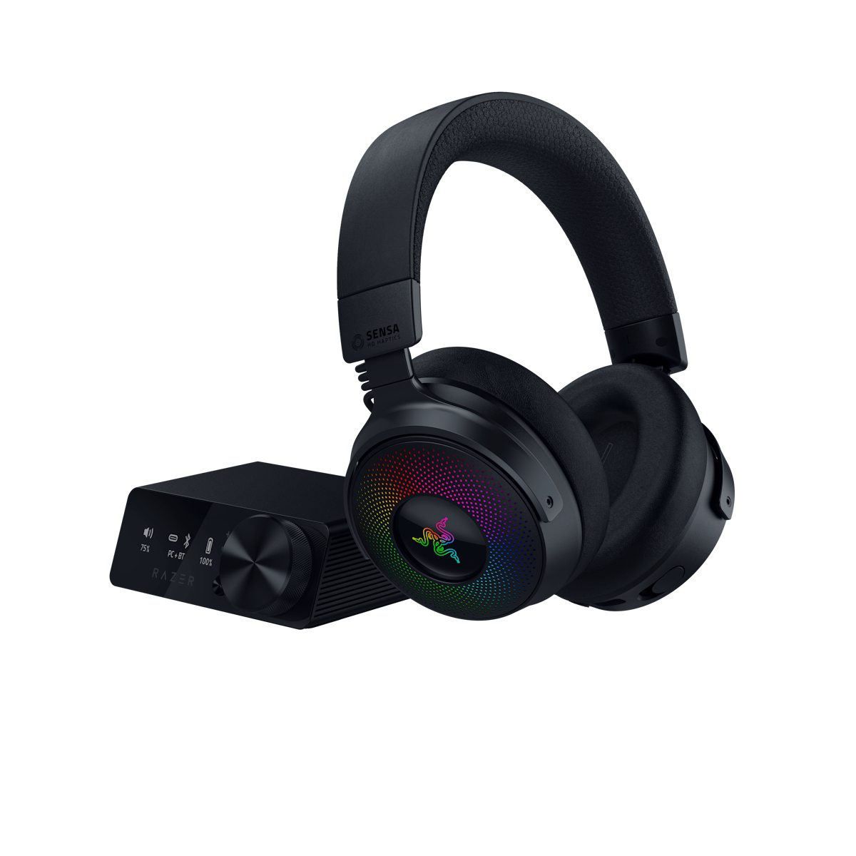 Razer Kraken V4 Pro Kabelloses Gaming-Headset mit OLED Control Hub, Sensa HD-Haptik und THX Spatial Audio