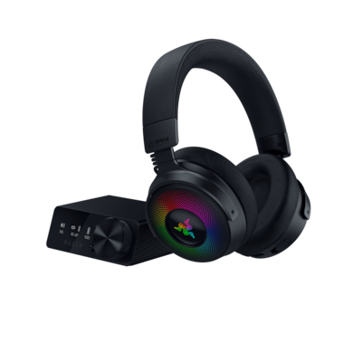 Razer Kraken V4 Pro Kabelloses Gaming-Headset mit OLED Control Hub, Sensa HD-Haptik und THX Spatial Audio