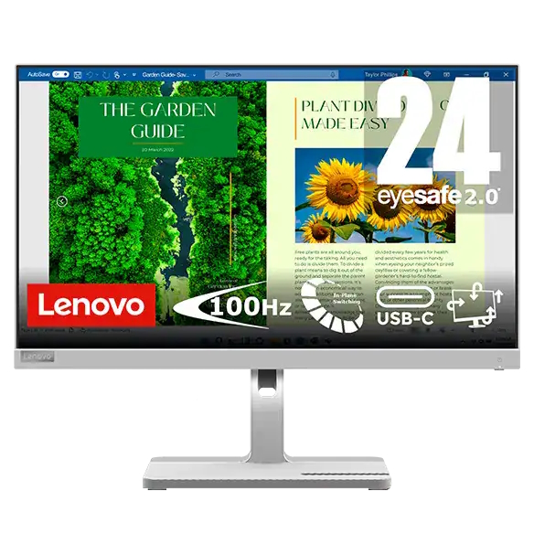 Lenovo L24m-40 Business Monitor - IPS, 100Hz, USB-C Dock B-Ware PowerDelivery 75Watt, Höhenverstellung 150mm