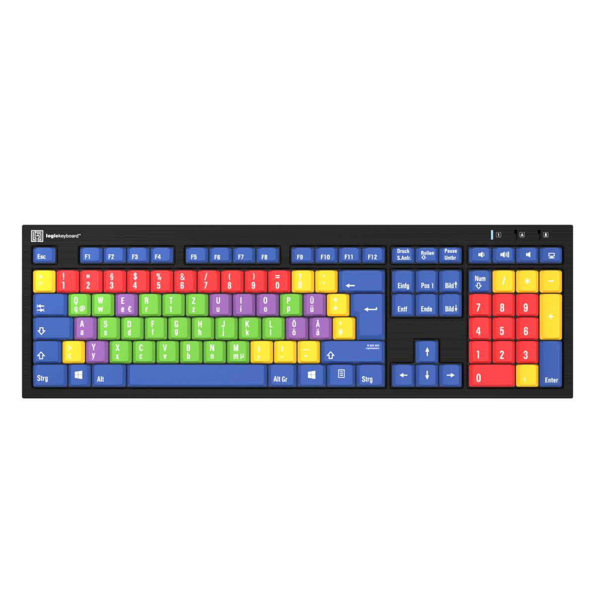LogicKeyboard PC NERO Slimline Kids learning Tastatur DE