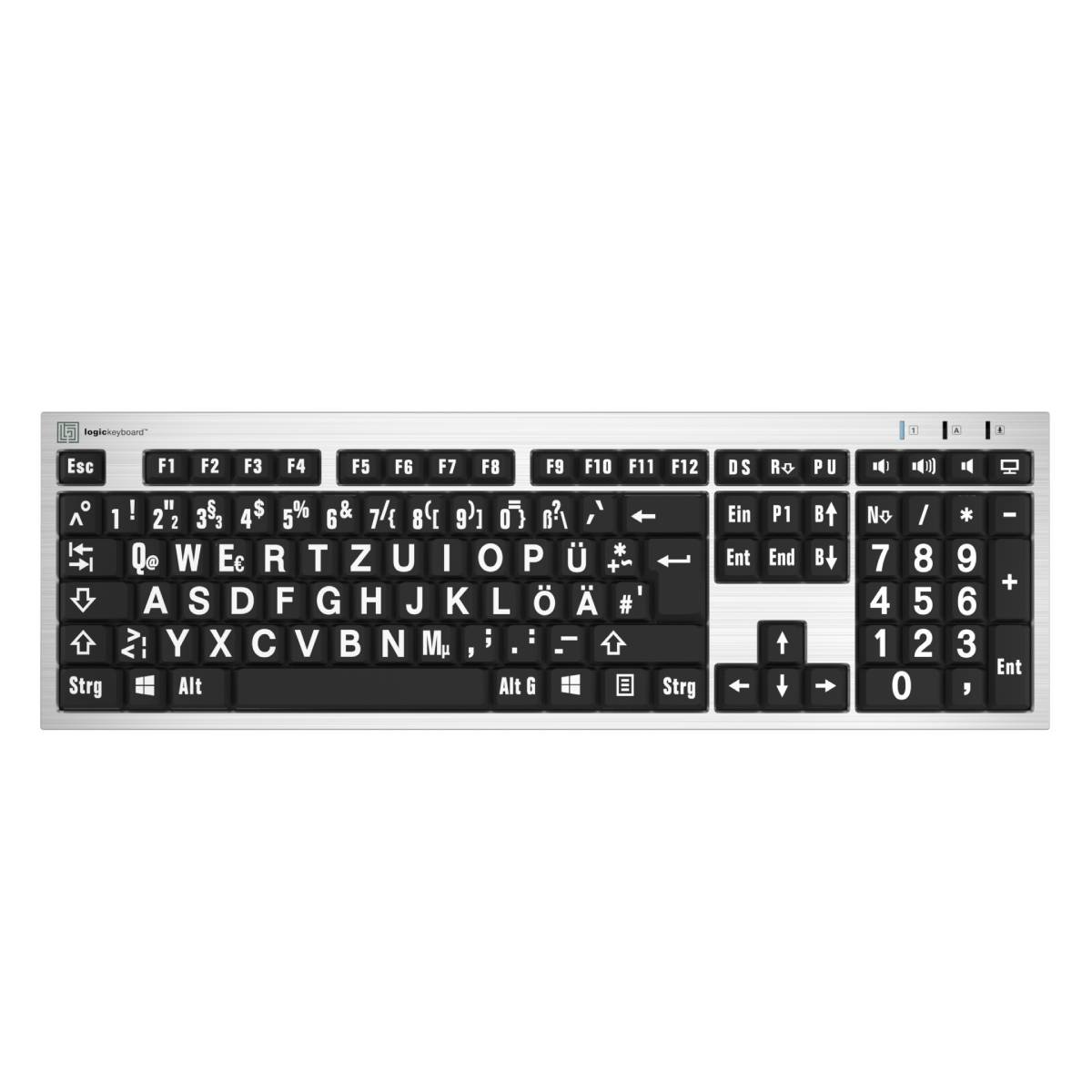 Thumbnail - LogicKeyboard XL-Print White on Black DE (PC/Slim)