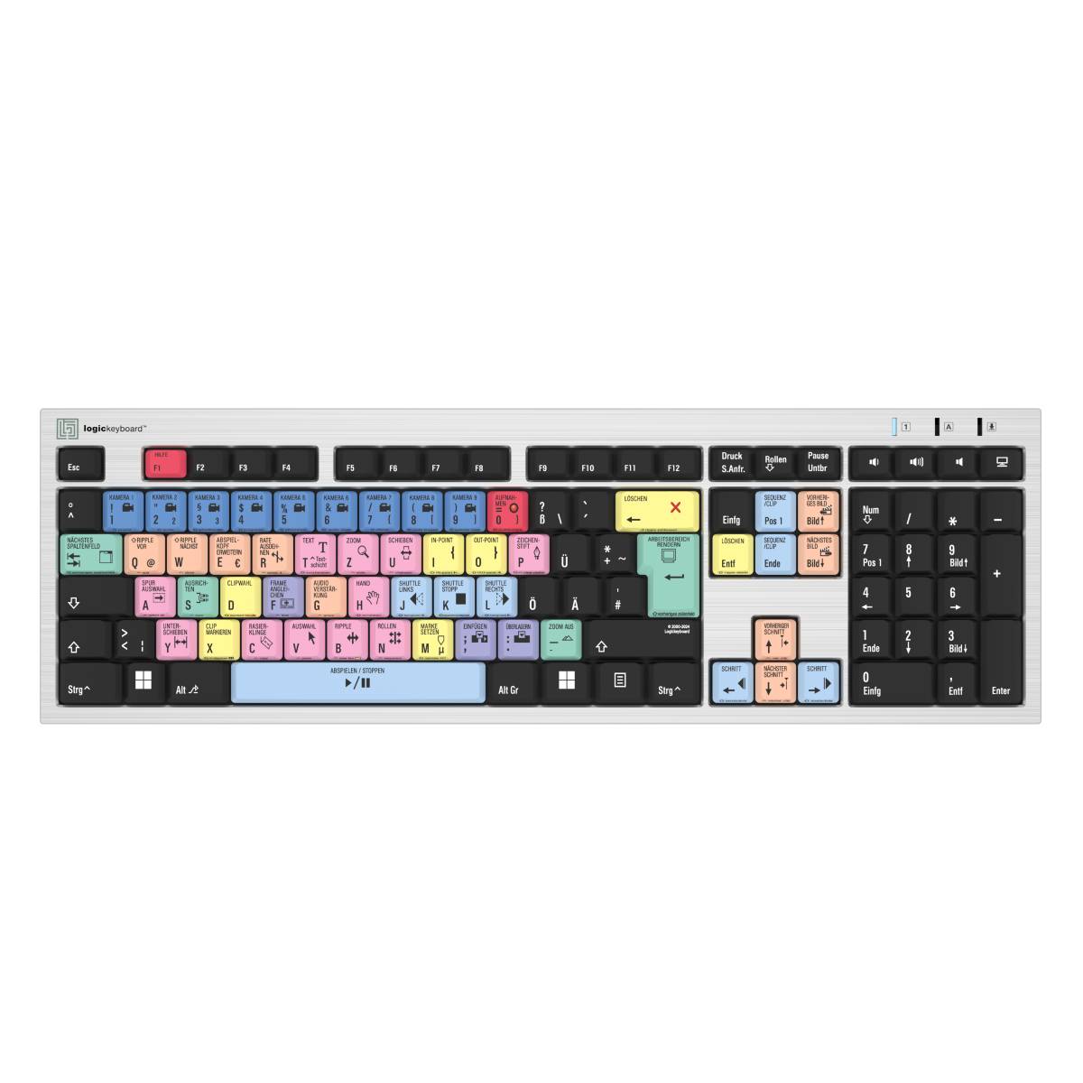 Thumbnail - LogicKeyboard PC Silver Slimline Tastatur Adobe Premiere Pro CC Design