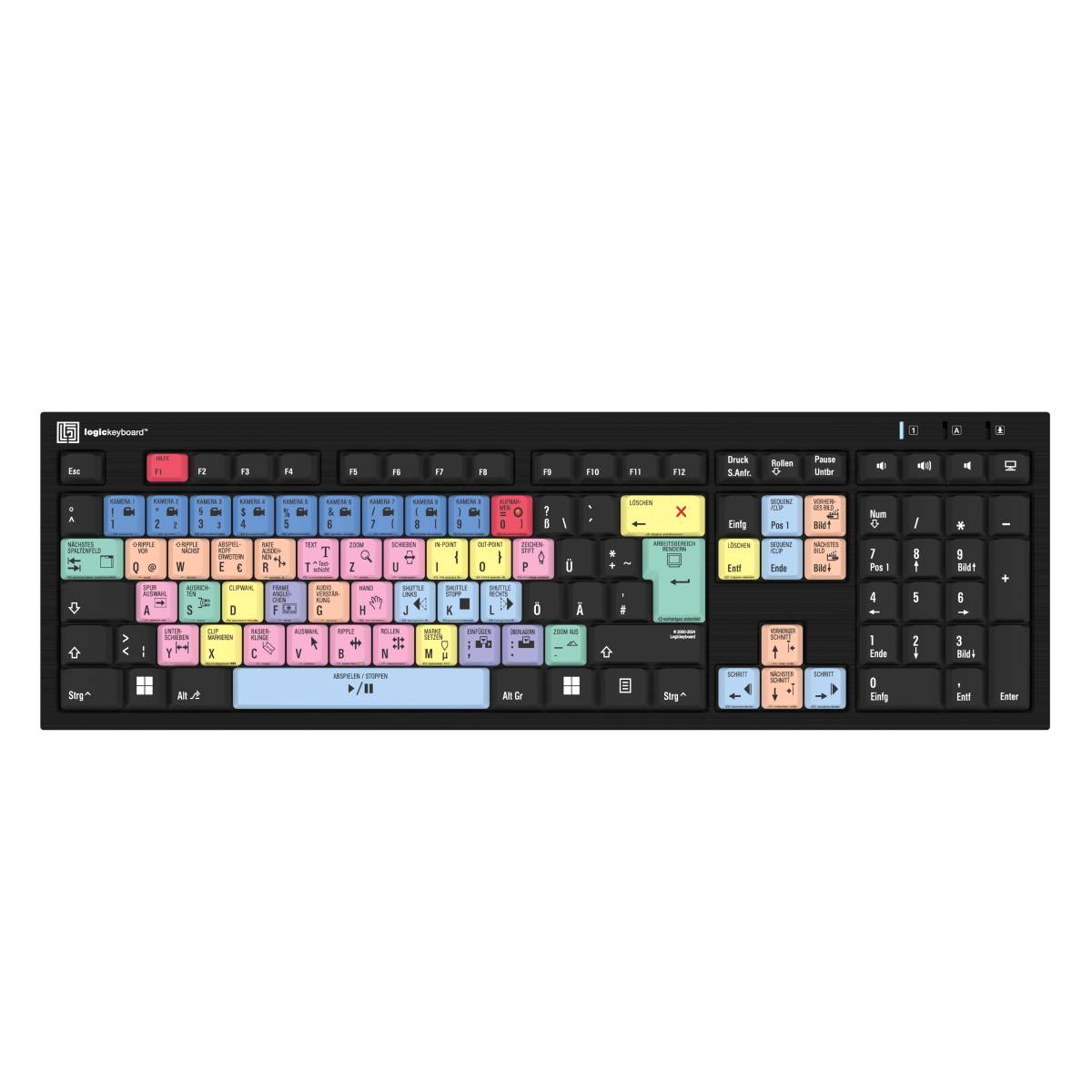 LogicKeyboard PC Nero Slimline Tastatur Adobe Premiere Pro CC Design