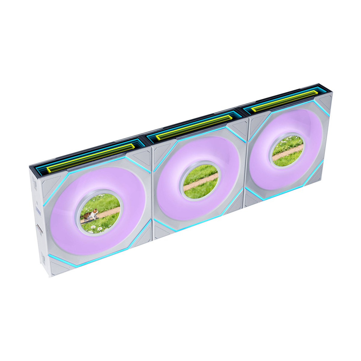 Lian Li UNI FAN SL-INF 120 FLEX LCD Wireless ARGB Reverse 3er-Pack weiß | Gehäuselüfter