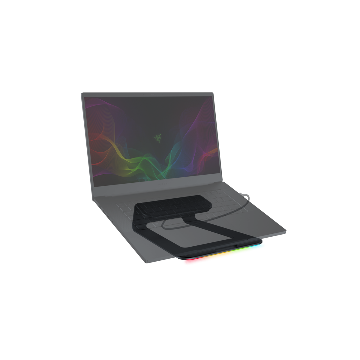 Razer Laptop Stand Chroma B-Ware Laptop-Ständer mit Razer RGB Chroma-Beleuchtung , USB 3.0-Hub mit 3 Anschlüssen und 18 Grad Neigungswinkel Dockingstation Produkt Bild 4