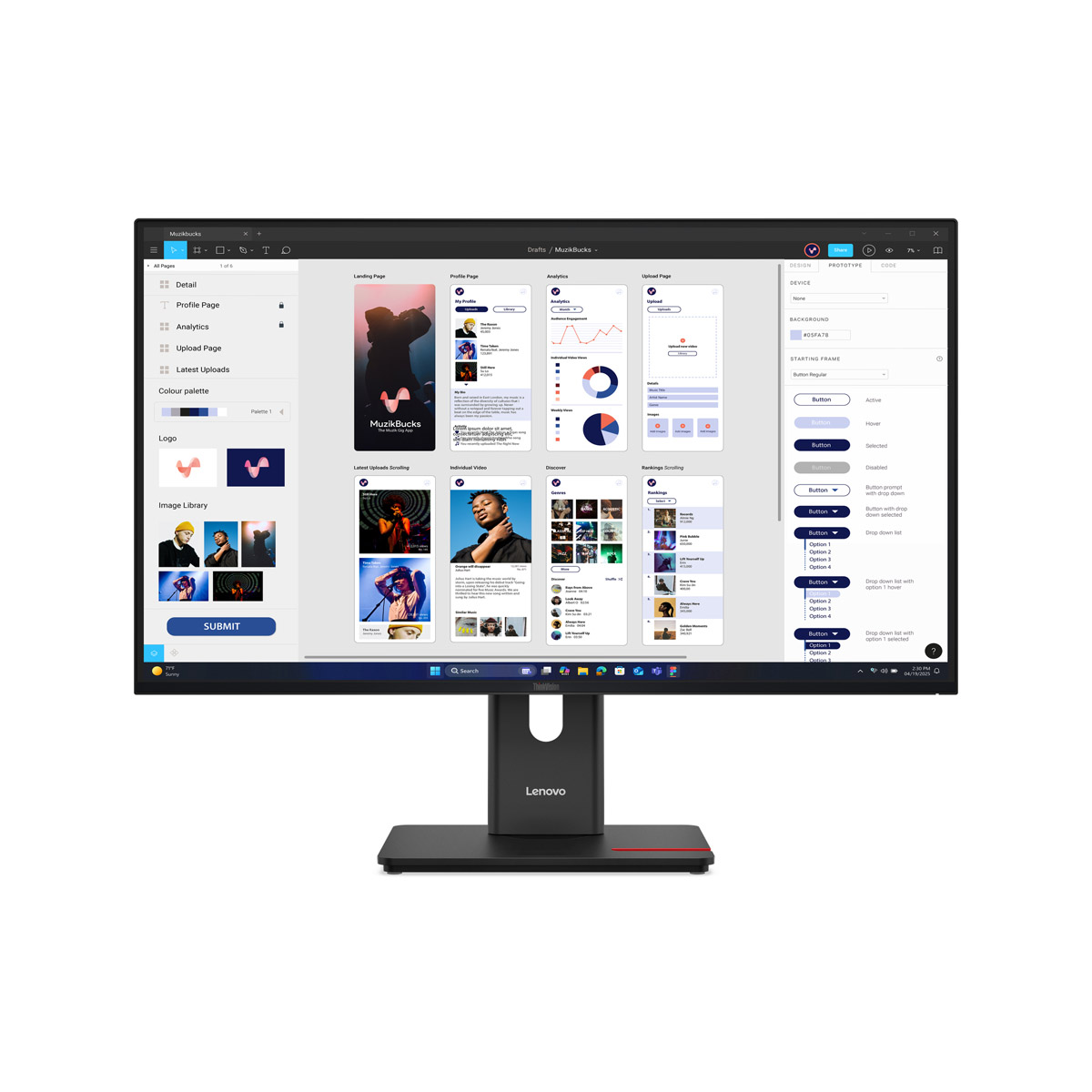 Lenovo ThinkVision T32UD-40 31.5" 4K UHD IPS, 60HZ, 6ms, HDMI, DisplayPort, USB-C (PD15W)