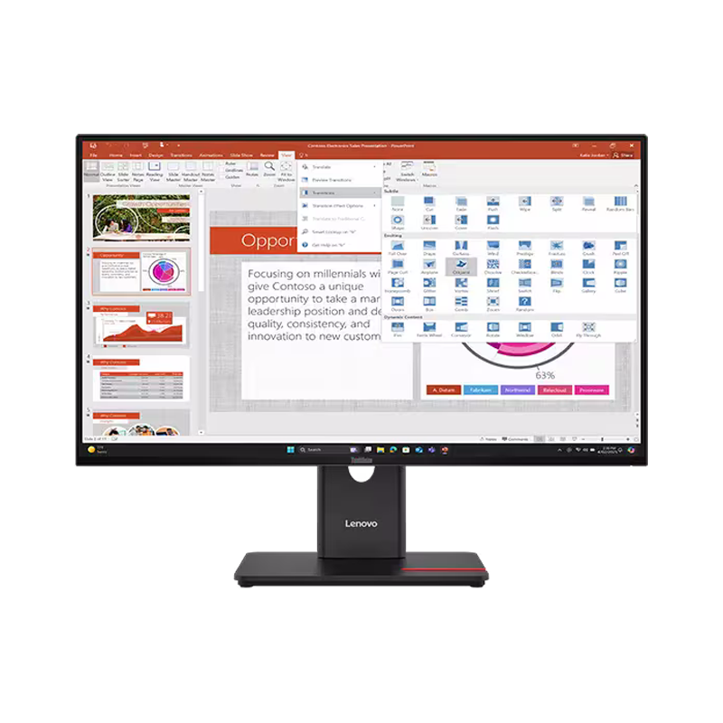 Lenovo ThinkVision T27-40 - 64A5MAT6EU-CAMPUS 27" Full HD IPS, 120Hz, 300 cd/m², HDMI, DisplayPort, 1x VGA, Campus Exklu...