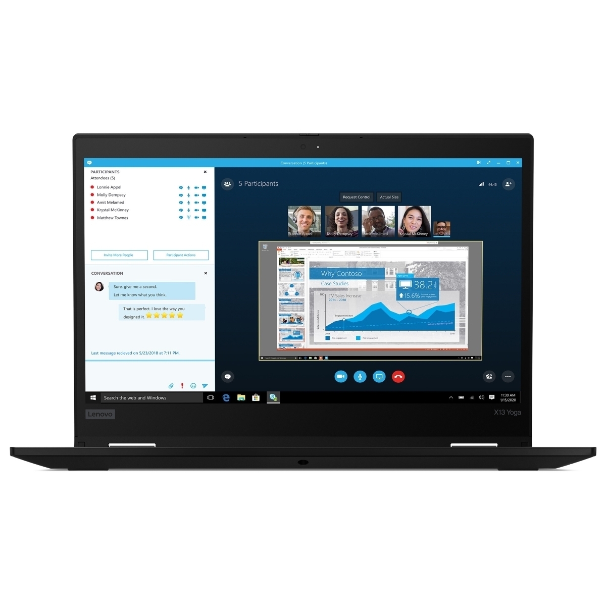Lenovo ThinkPad X13 Yoga (1ST GEN) i5 (10. Generation), 8 GB, 256 GB SSD, 13,3" Full HD, UHD Graphics 620, 4G LTE, Win 11 Pro Notebooks Produkt Bild 5