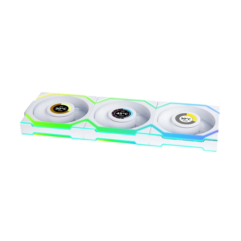 Lian Li UNI FAN SL Wireless LCD 120 ARGB Reverse Blade White 3er-Pack | Gehäuselüfter