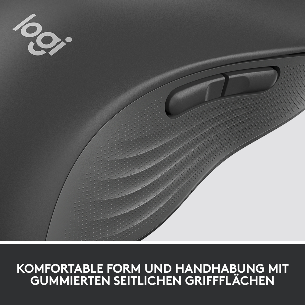 Logitech Signature M650 Large Links, kabellose Maus, Blu B-Ware und Logi Bolt-kompatibel, Siltent Touch, Smartwheel, USB-Empfänger, Graphite Mäuse Produkt Bild 7