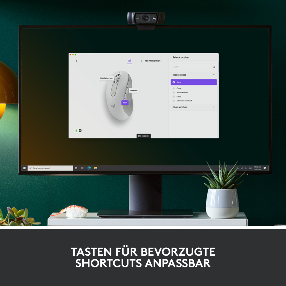 Logitech Signature M650 Large Links, kabellose Maus, Bluetooth- und Logi Bolt-kompatibel, Siltent Touch, Smartwheel, USB-Empfänger, Offwhite Mäuse Produkt Bild 4